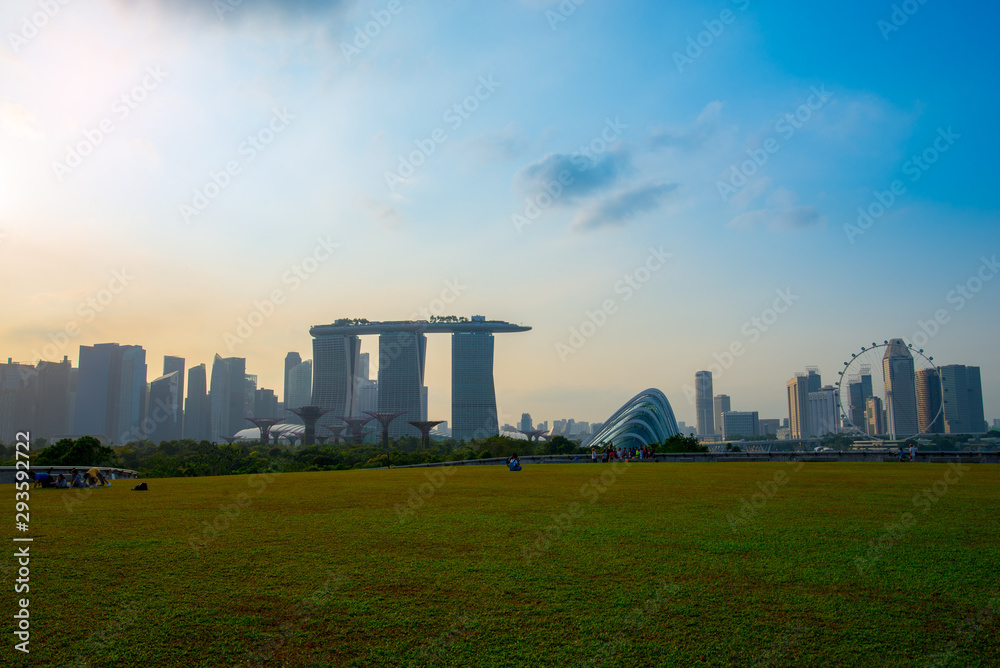 Singapore skyline at the Marina Bay Singapore