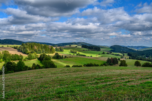 Beautiful diverse green landscape of the Czech Republic region Vysocina