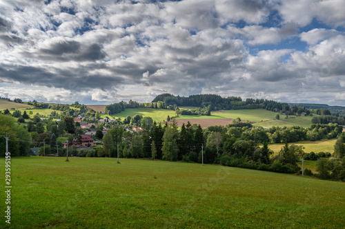 Beautiful diverse green landscape of the Czech Republic region Vysocina