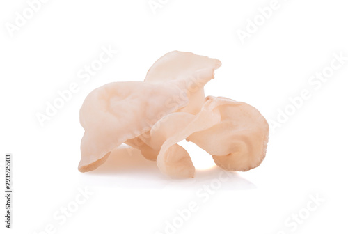 white ear mushroom or white jelly mushroom isolated on white background