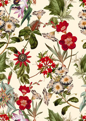 Gardinen Mustersammlungen Blumenmuster. Seidenschal-Design, Modetextilien. Hintergrund für die Gestaltung und Dekoration von Textilien. Kunst abstraktes Design, nahtloses Blumenmuster  © hellodesignen
