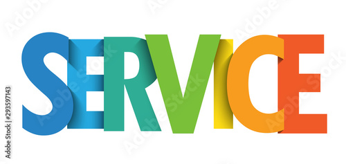 SERVICE colorful gradient typography banner