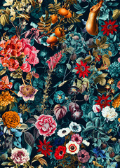 Ingelijste posters Voor haar Naadloos bloemenpatroon voor zijden sjaal  © hellodesignen