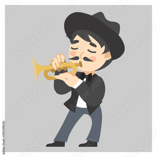 Jazz musician,man playing trumpet