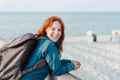 Laughing young woman with a lovely smile