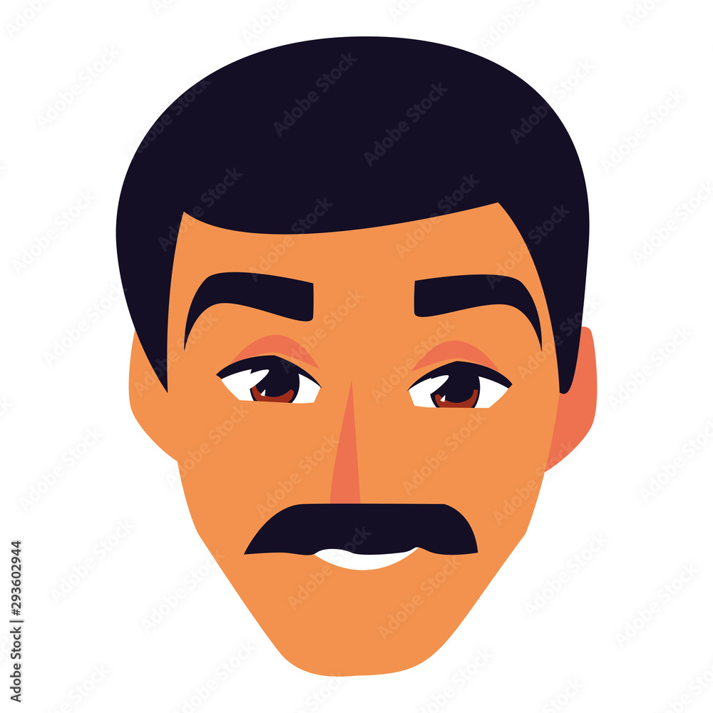 Isolated man head vector design