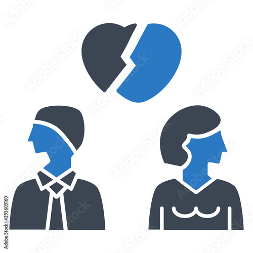 Divorce Attorney concept, Family Law Firm Vector Design,  ancillary matters icon