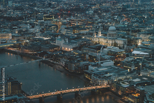 Aerial view of the City of London at dusk © James