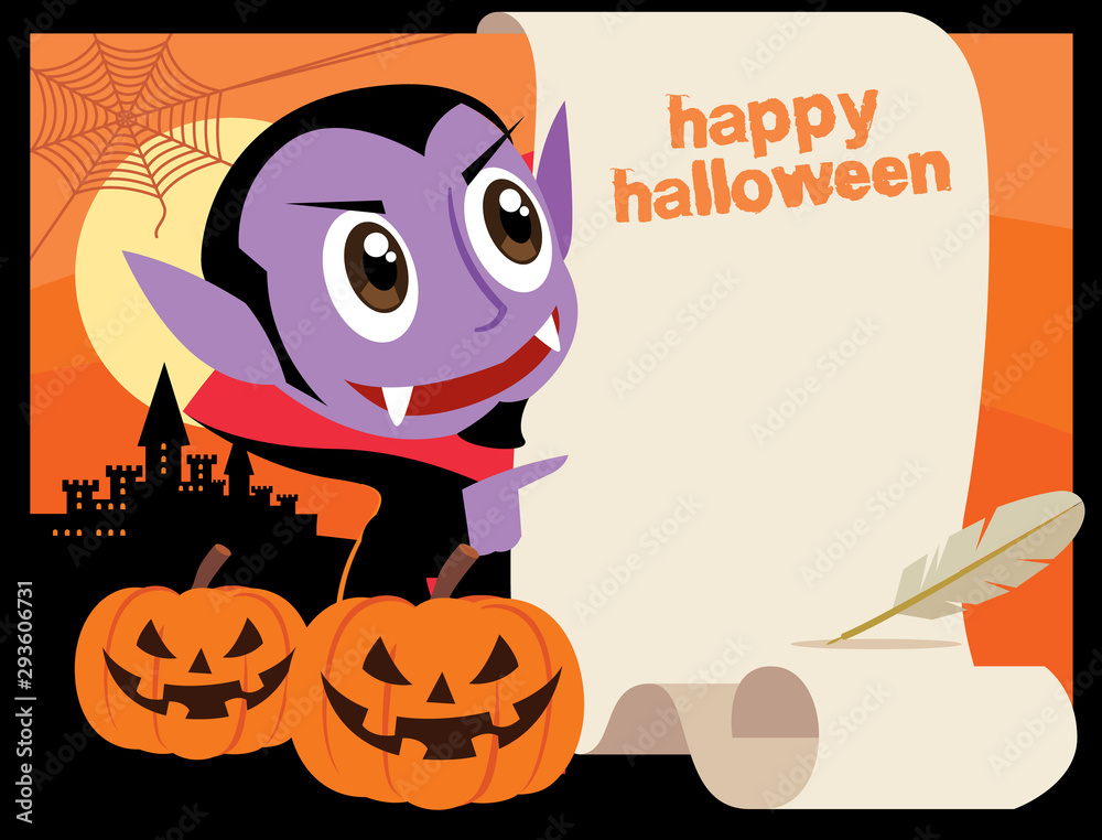 Premium Vector  Happy halloween. vampire cartoon character