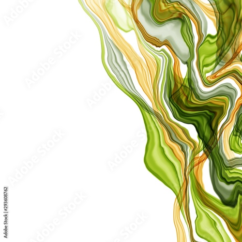 summer abstract hand drawn watercolor or alcohol ink background in green and yellow tones. Trendy style. Perfect for polygraphy. Raster illustration. photo