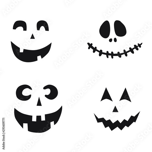 Halloween smile, face, vector illustration