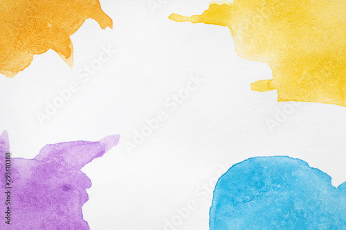 Warm and cold coloured shades hand painted stains
