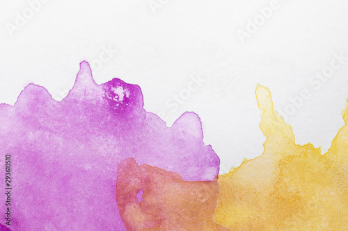 Violet and orange shades hand painted stains