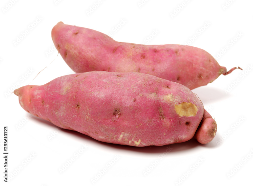 sweet potatoes on the white background sweet potatoes on the white background