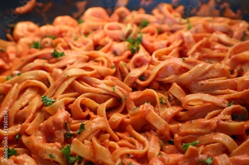 tagliatelle tagliatella italian food with shrimps pasta