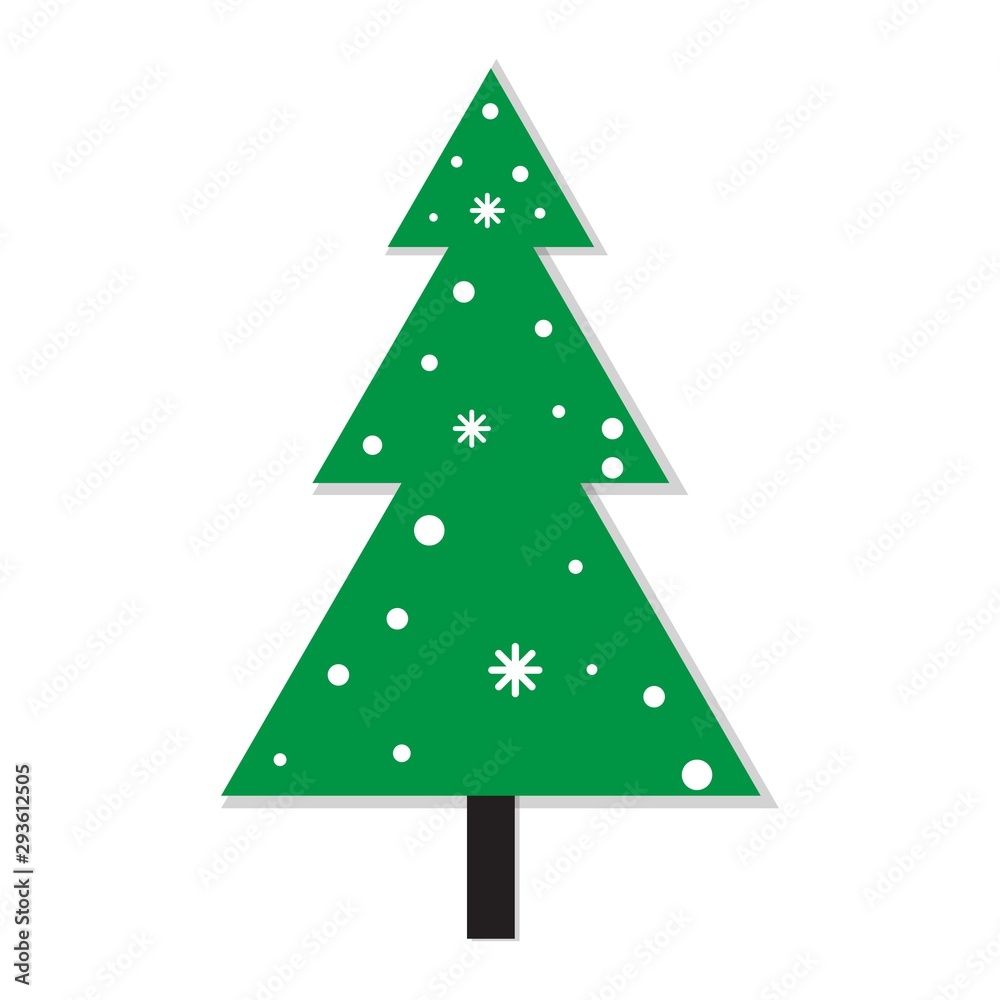 Merry Christmas greeting card with christmas tree, ball, star. Flat style of icons for presents, invitation Merry Christmas greeting card with christmas tree, ball, star. Flat style of icons for presents, invitation