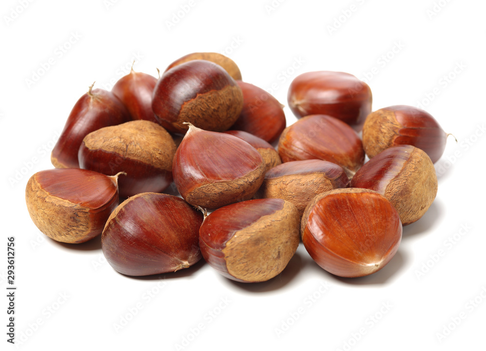 Sweet chestnut on white background Sweet chestnut on white background