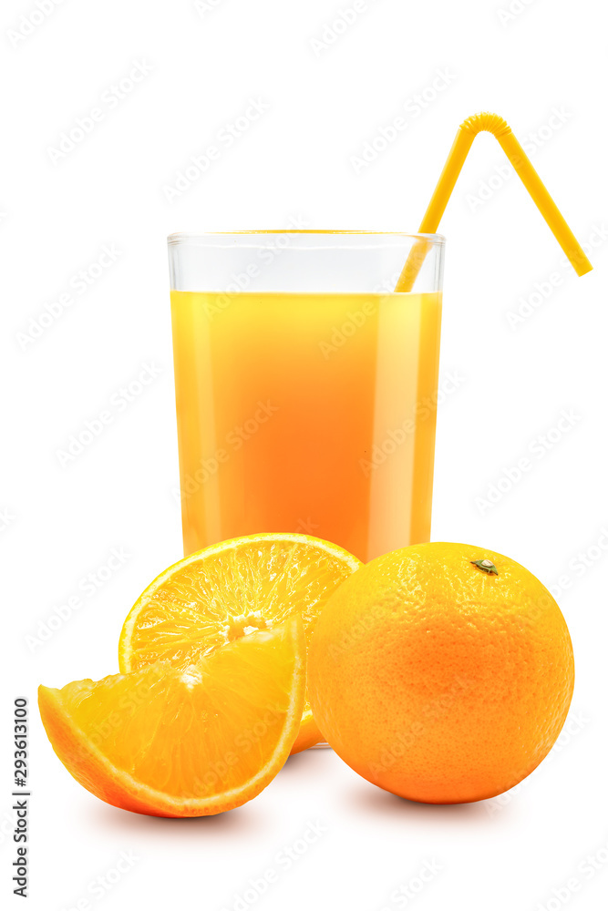 Stack of fresh orange fruit isolated on white background Stack of fresh orange fruit isolated on white background