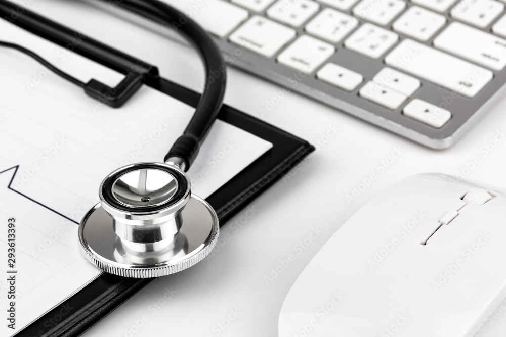 Doctor stethoscope for cardiac on white background Doctor stethoscope for cardiac on white background