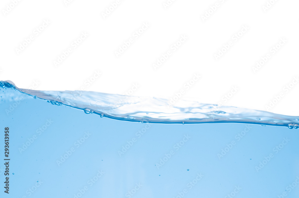 Obraz premium Water splash and surface with bubble on white background