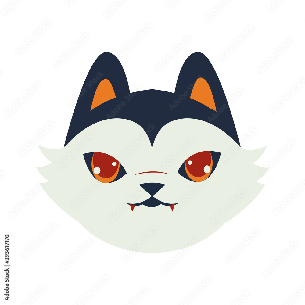 Fototapeta premium halloween cat mascot head seasonal icon