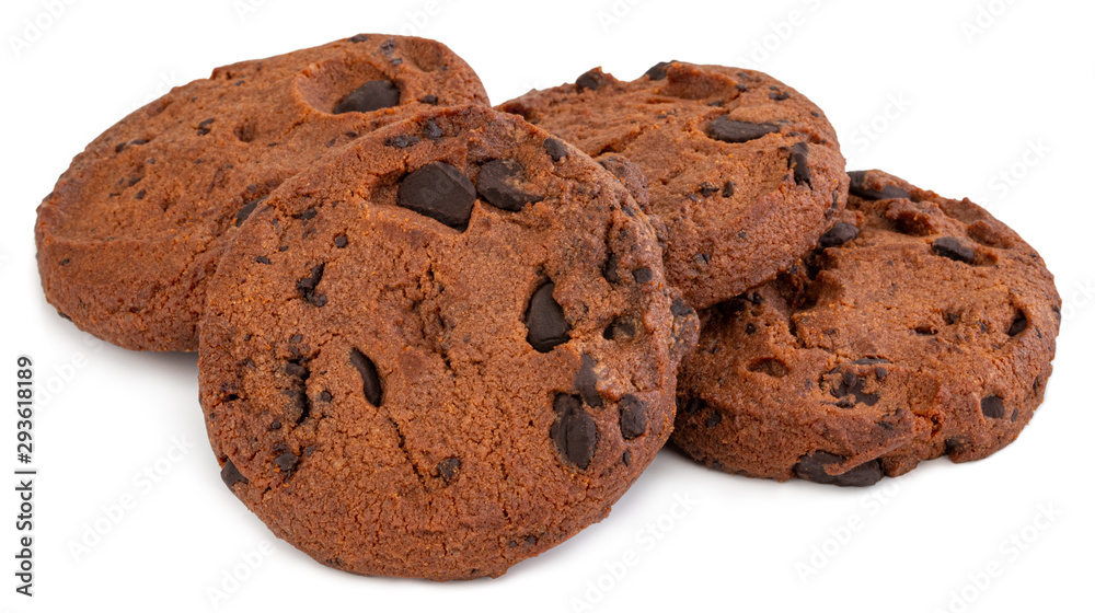 Chocolate chip cookie isolated on white background Chocolate chip cookie isolated on white background