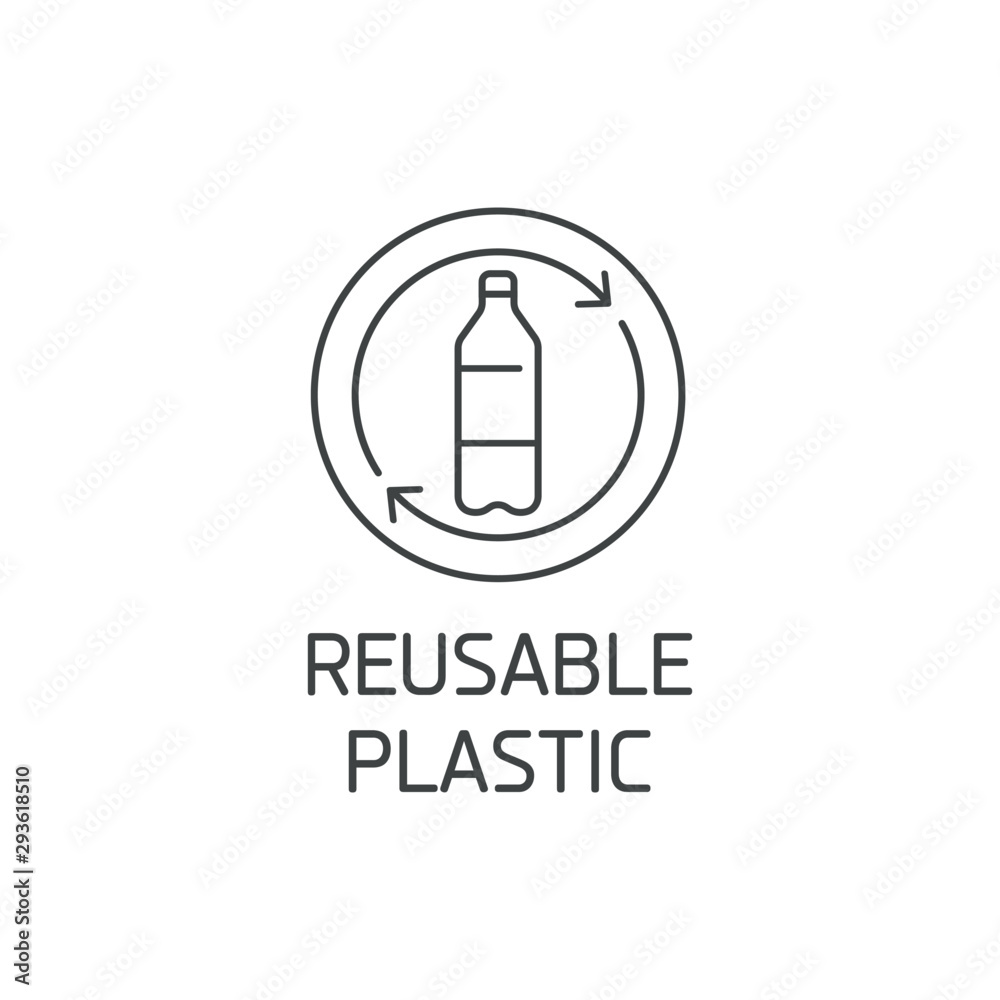 Vector logo, badge or icon for natural and organic products. Eco safe sign design. Reusable plastic sign. Vector logo, badge or icon for natural and organic products. Eco safe sign design. Reusable plastic sign.