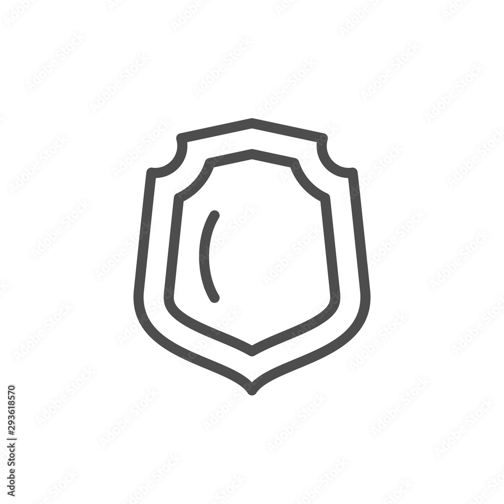 Shield line icon and security concept