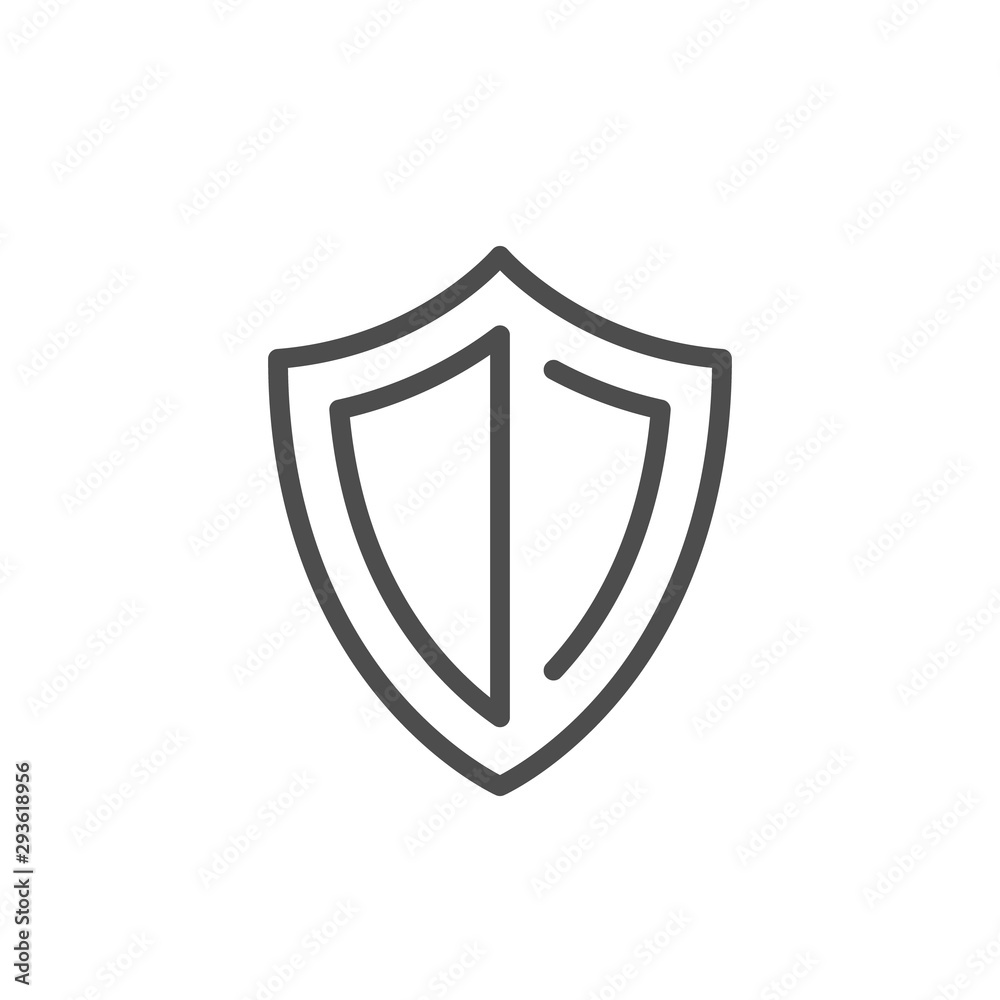 Shield line icon and security concept Shield line icon and security concept
