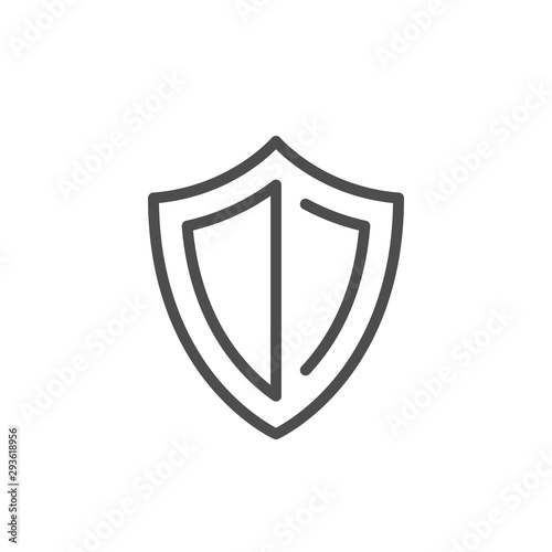 Shield line icon and security concept