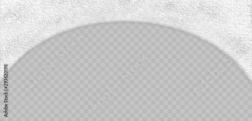 Soap foam with bubbles top view isolated on transparent background. Sparkling shampoo and bath lather realistic vector illustration.