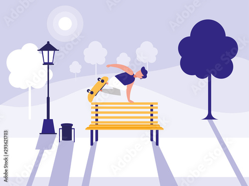 Man in park vector design