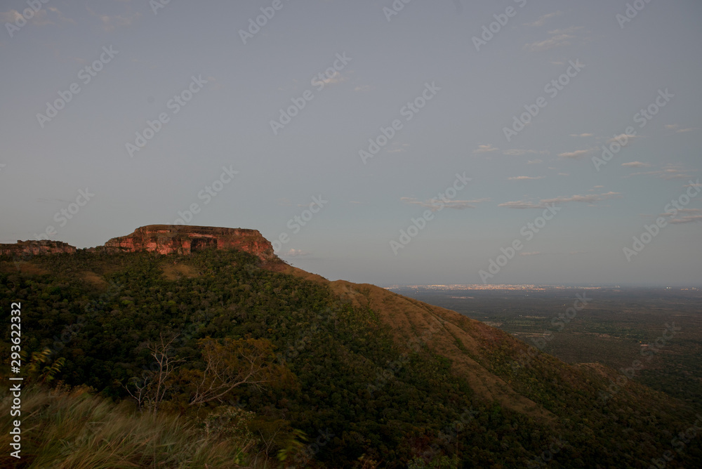 View of the hills and walls of the Chapada dos Guimarães National Park. Mato Grosso - Brazil
