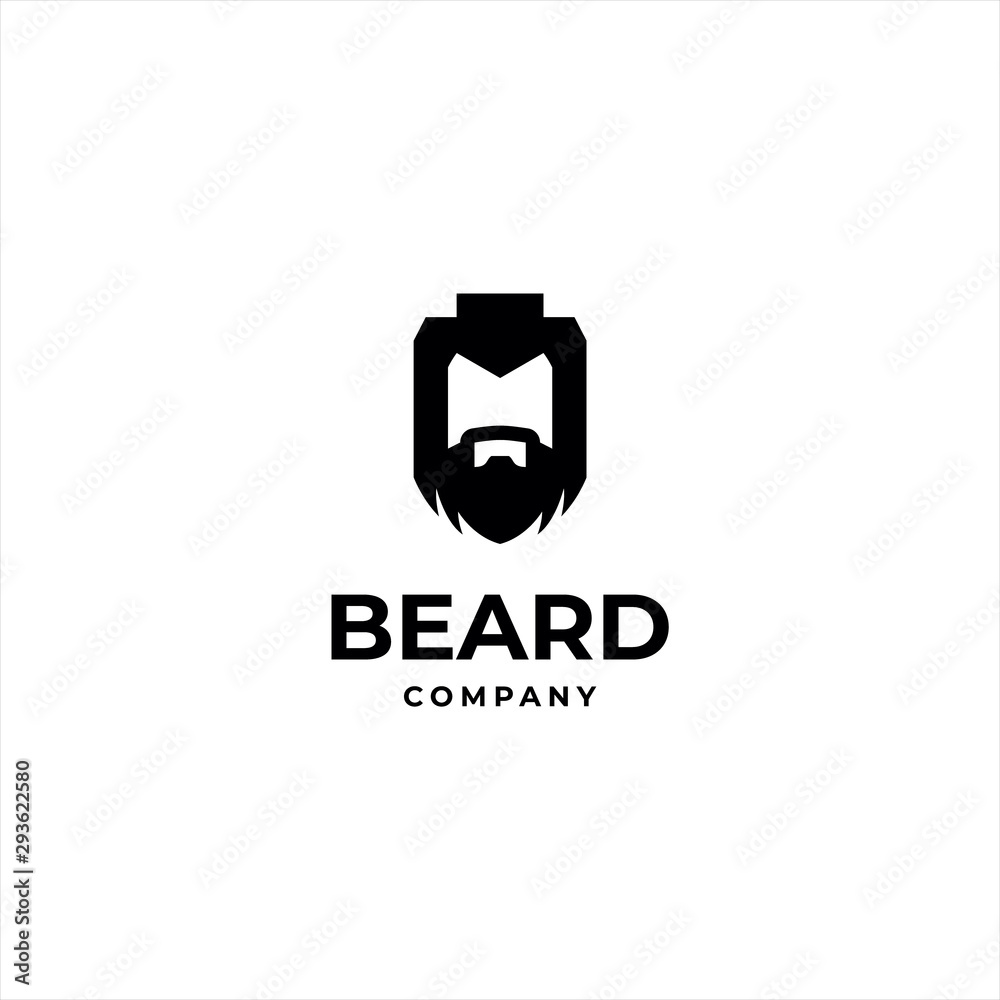 beard simple icon logo design beard simple icon logo design