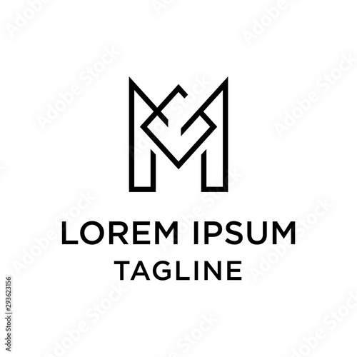 initial letter logo MG, GM logo template 