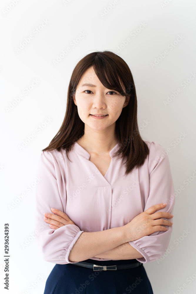 Young business woman against white background Young business woman against white background