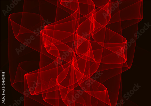 Red Random Curves Vector