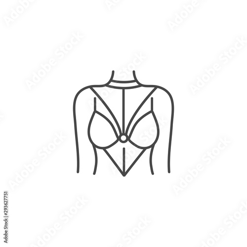 Vector illustration or icon woman silhouette with sexy underwear. Women's belt suit.