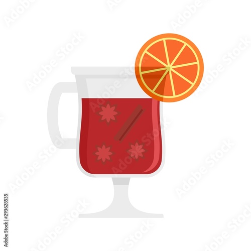 Mulled wine drink icon. Flat illustration of mulled wine drink vector icon for web design