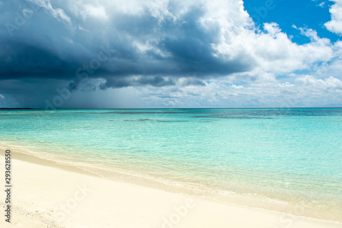 Beautiful landscape of the sandy beach  Maldives island