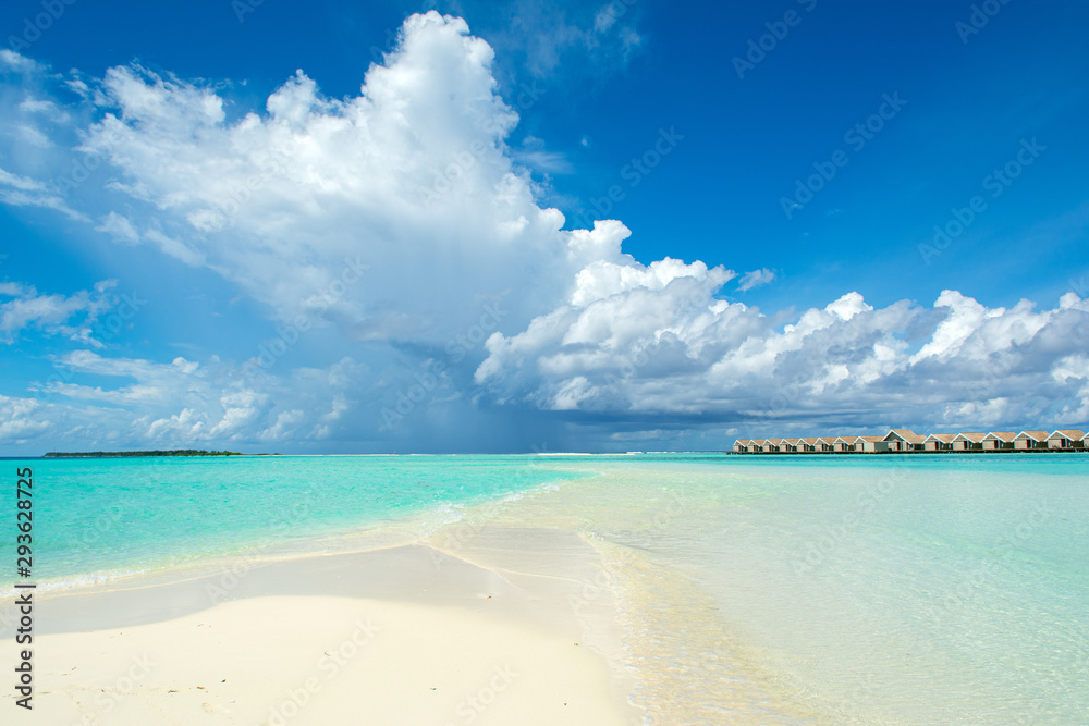 Overwater bungalow in the Indian Ocean