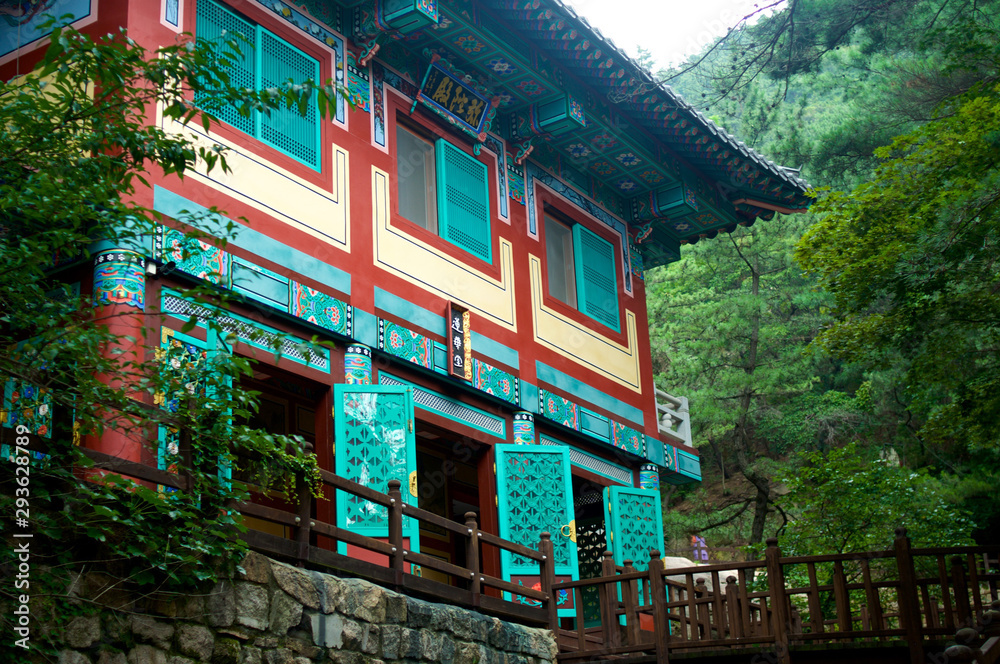 Buddhist temple on mountain in Seoul