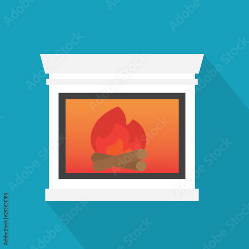 modern fireplace icon- vector illustration