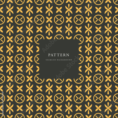 Vector seamless geometric design patten with label template design. Pattern or background for wrapping paper or package and beauty salons. Simply ornament.