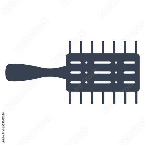 Pet Hair Brush Comb Vector Icon Design