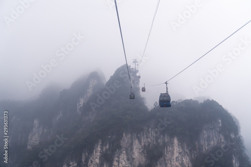 Cable car in Zhangjiajie National Forest Park, China