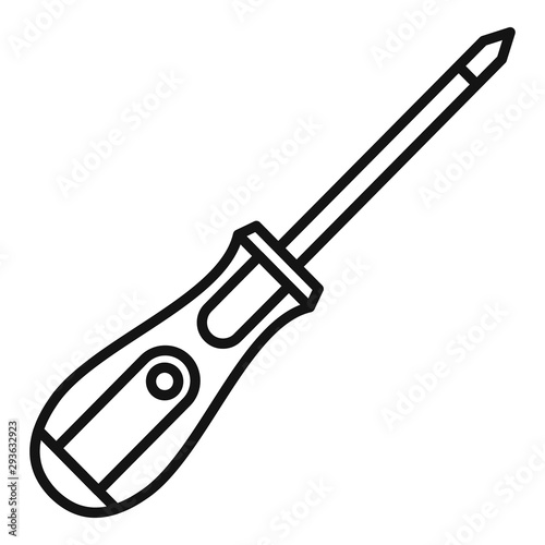 Cross screwdriver icon. Outline cross screwdriver vector icon for web design isolated on white background