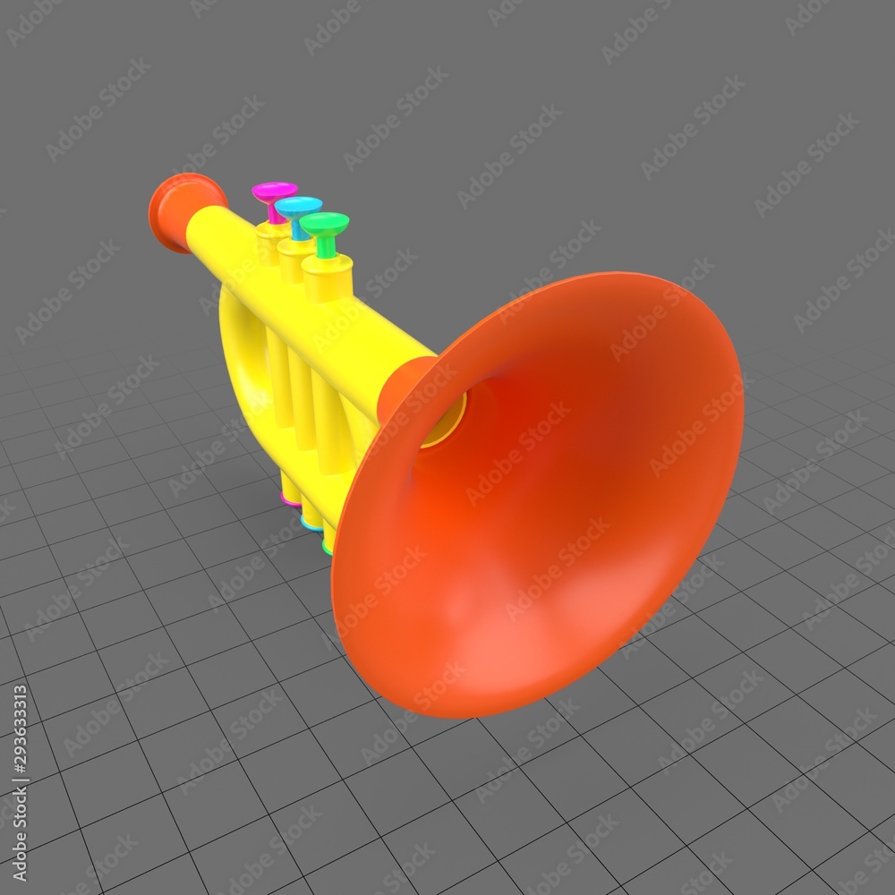 Plastic trumpet toy 2 Stock 3D アセット | Adobe Stock