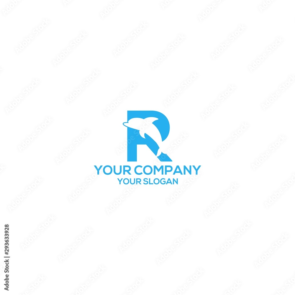 R Dolphin Logo Design Vector R Dolphin Logo Design Vector