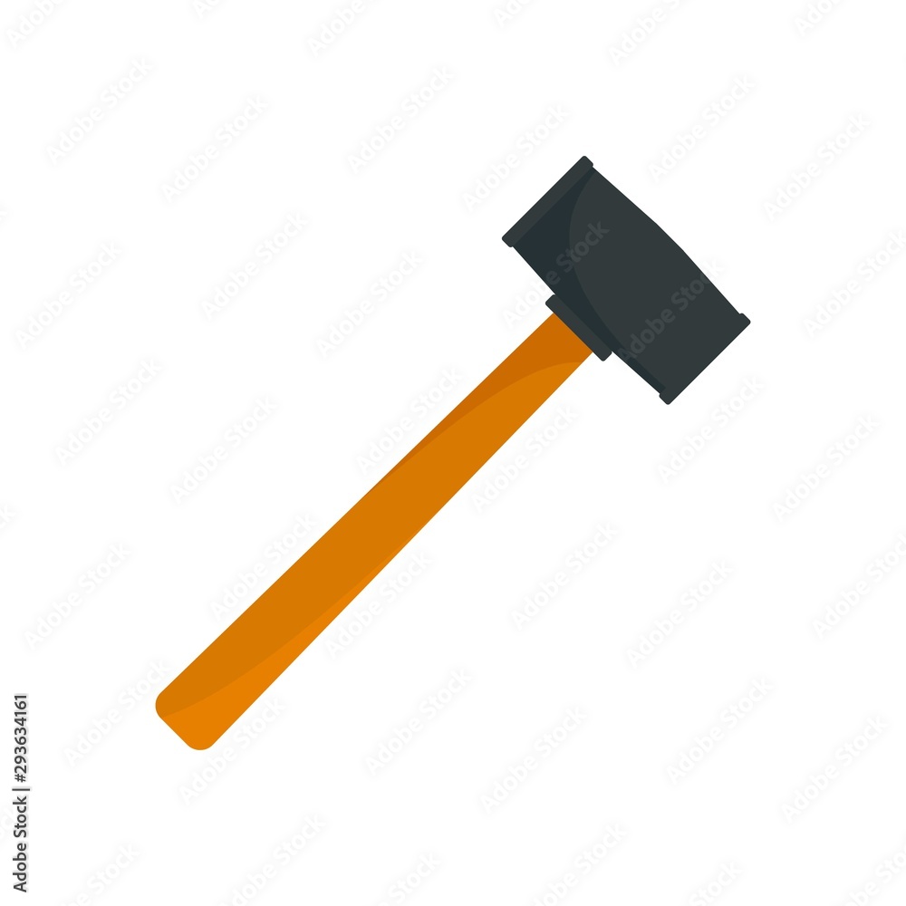 Rubber hammer icon. Flat illustration of rubber hammer vector icon for web design Rubber hammer icon. Flat illustration of rubber hammer vector icon for web design
